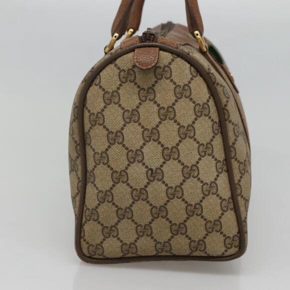 GUCCI GG Supreme Web Sherry Line Boston Bag Pvc Beige Gold - Picture 4 of 16